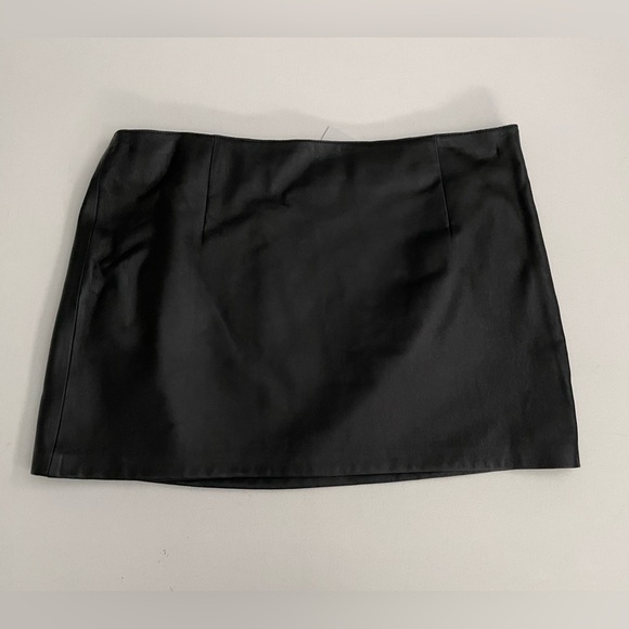 Anine Bing Black Leather Mini Skirt Biker Punk Rock Goth Sexy Large Party - Picture 2 of 8